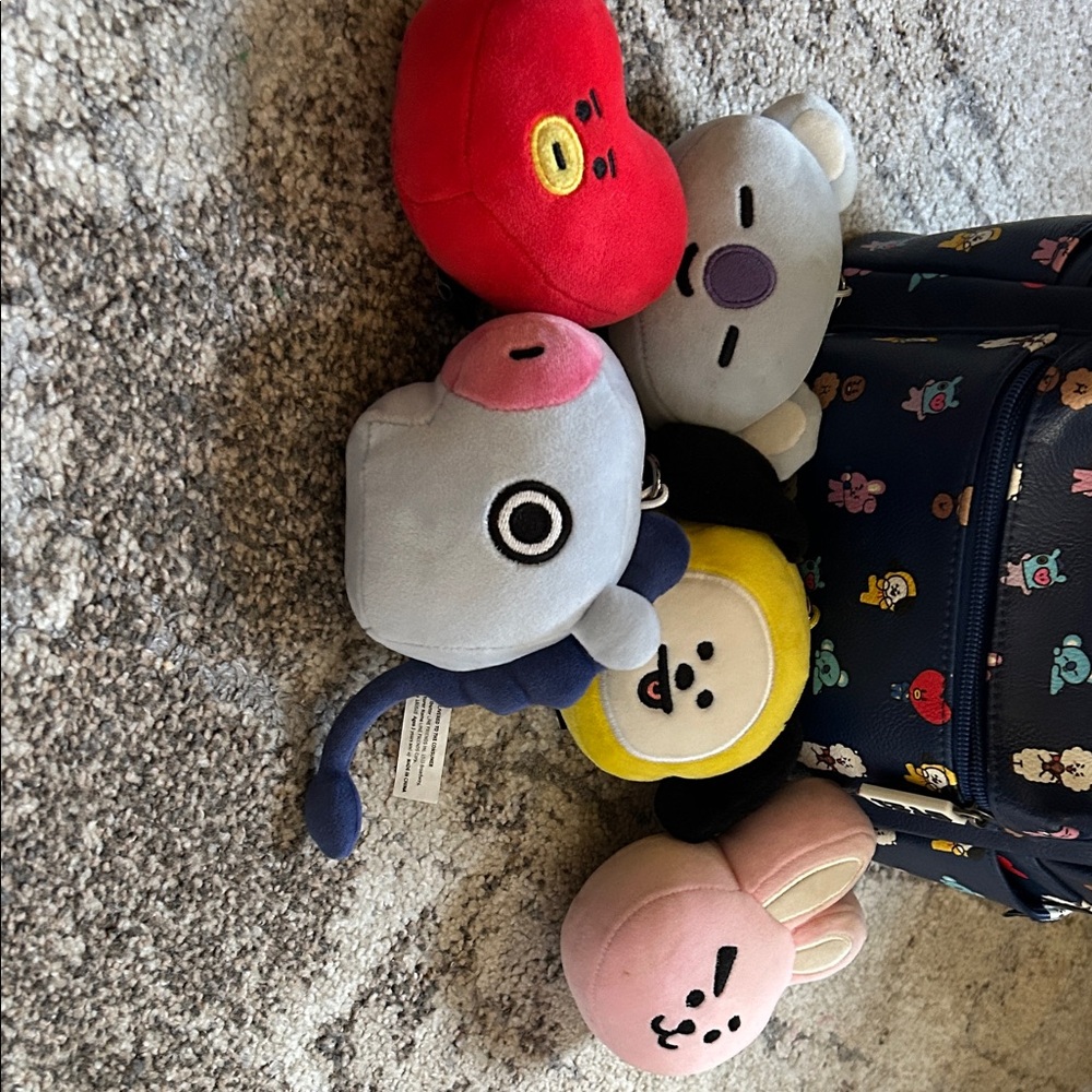 Plush Character Keychain Set - Multicolor Cute Animal Friends
